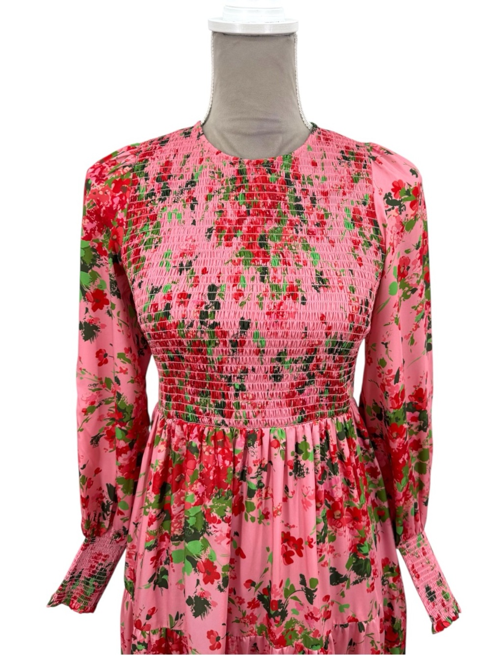 Tuckernuck Peony Meadows Libby Dress Pink Floral Smocked Maxi S - Picture 8 of 14